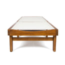 Outdoor Chaise Lounge With Acacia Wood Frame - White / Teak