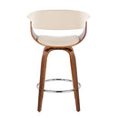 Vintage Mod - Mid Century Modern Fixed Height Counter Stool With Swivel With Round Footrest (Set of 2)