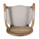 French Country Style Wood And Cane Upholstered Dining Chair Set