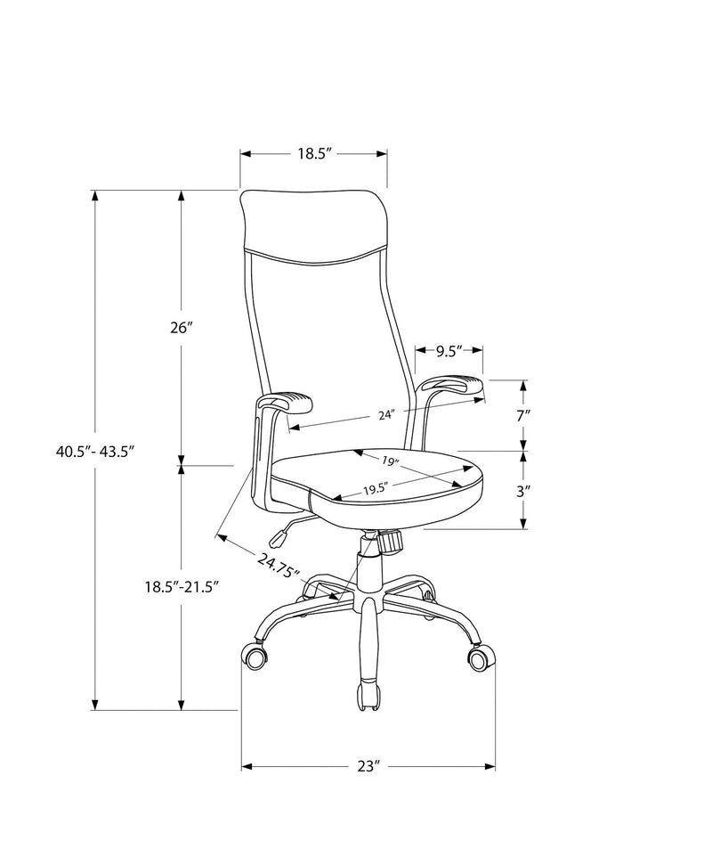 Office Chair, Adjustable Height, Swivel, Armrests, Contemporary & Modern