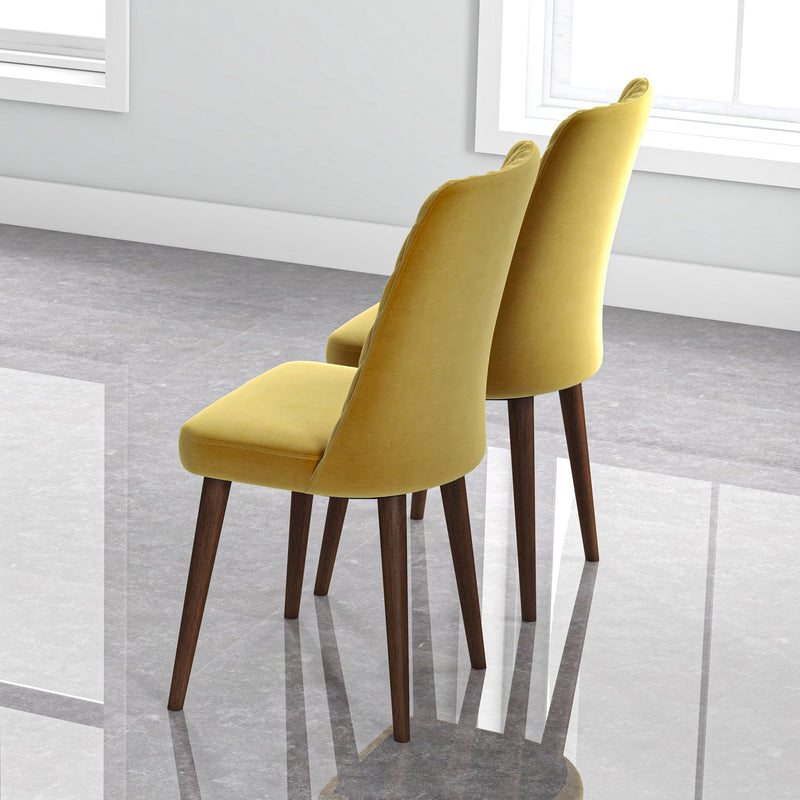 Katie - Mid-Century Modern Velvet Dining Chair (Set of 2)