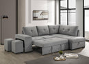 Roanne - Fabric Upholstered Sleeper Sectional Sofa - Gray
