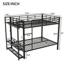 Bunk Bed With Storage Mesh Shelves, Clothes Hooks, LED Light