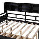 Daybed, Wood Slat Support, With Bedside Shelves And Two Drawers