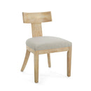 Contemporary Fabric Upholstered Side Dining Chairs Set With Curved Back