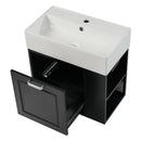 Modern Wall Mounted Bathroom Vanity With Sink, Soft Close Drawer, Adjustable Shelf, Toilet Paper Holder