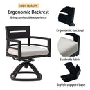 Outdoor Modern Dining Set, Chairs Sunbrella Cushioned And Dining Table With Umbrella Hole