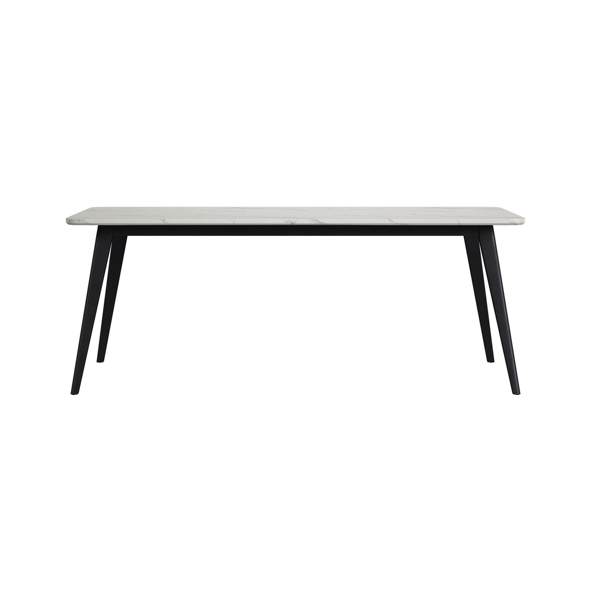 Marlene Dining Table With White Faux Marble Top in White by Elements International, view 2