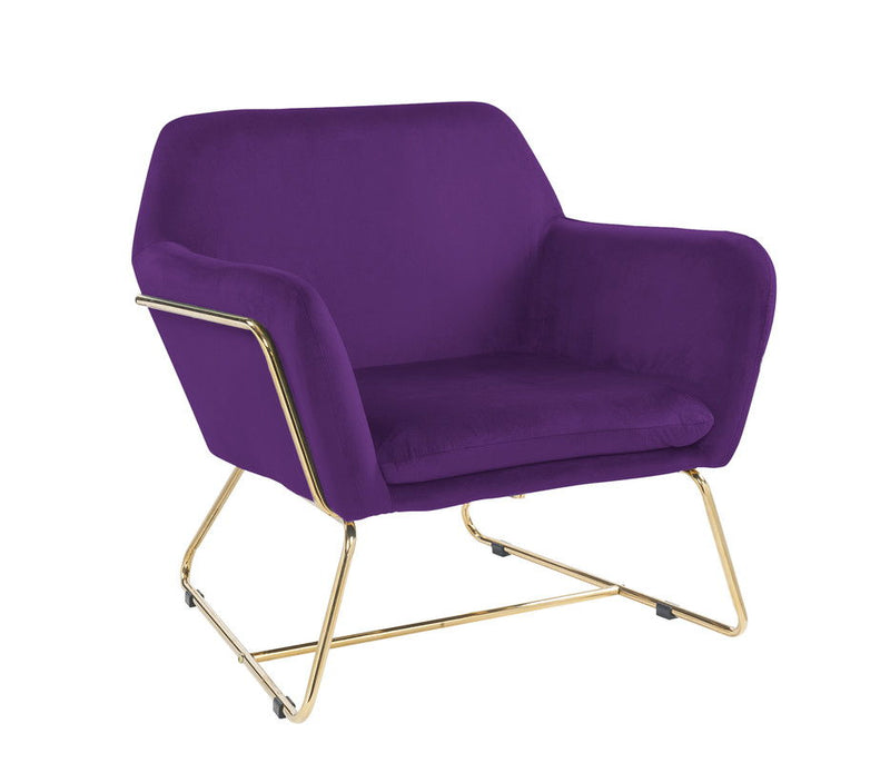 Keira - Velvet Accent Chair With Metal Base