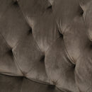 Elegant Velvet Club Chair With Handcrafted Details - Gray