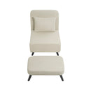 3 In 1 Foldable Linen Chaise Lounge With Adjustable Backrest