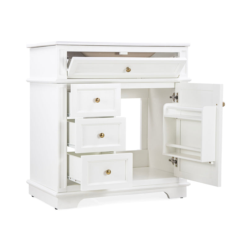 Freestanding Bathroom Vanity With Sink, Soft Closing Door, Tip Out Drawer