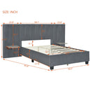 Upholstered Platform Bed With Big Headboard