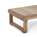 Outdoor Coffee Table With Slat Design And Sled Base - Brown