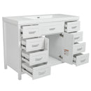 Bathroom Vanity With Sink, 2 Doors 8 Drawers, Soft Close System, Classic Design