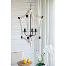 4 Light Chandelier, Hanging Light Fixture With Adjustable Chain For Kitchen, Bulb Not Included - Cream