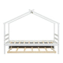 Twin Size  House-shaped Bed with Trundle,White