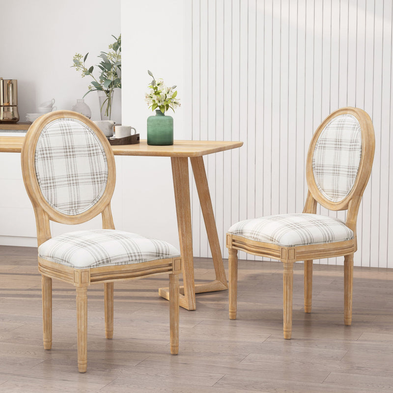 French Country Inspired Dining Chair With Iconic Round Backrest