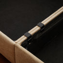 Stylish Chenille Sofa With Storage Seat And Cylindrical Backrest