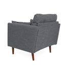 Enchantica - Upholstered Fabric Club Chair With Button Tufted And 2 Accent Pillows