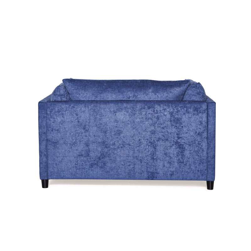 Modern Club Chair With Textured Upholstery And Pillow Accents - Navy Blue