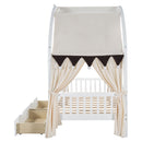 Bed With Arched Roof And 2 Drawers