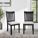 Modern Dining Chair, Wooden Back, Cushion Seats (Set of 2)