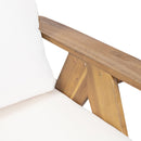 Outdoor Acacia Wood Club Chairs With Cushions (Set of 2) - Teak / Beige