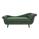 Auroral - Velvet Upholstered Chaise Lounge With Scrolled Arms And Tapered Legs