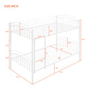 Twin Over Twin Metal Bunk Bed,Divided into Two Beds(White){OLD SKU:MF280424AAK}