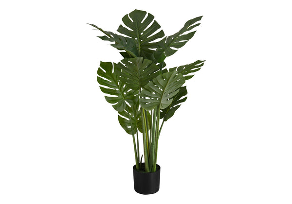 Artificial Plant, 45" Tall, Monstera Tree, Indoor, Faux, Fake, Floor, Greenery, Potted, Real Touch, Decorative - Green / Black