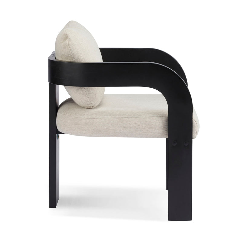 Dining Chairs With Pillow Back (Set of 2) - Beige / Black