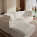 Cloud Sectional Couch, Convertible With Ottoman, 3 Seater Modular Design