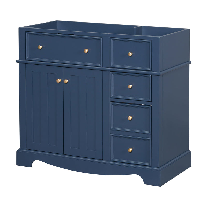 Vanity Without Basin Sink, Frame Bathroom Storage Cabinet, Freestanding Vanity With 3 Drawers & Adjustable Shelf