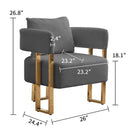 Modern Decorative Chair Teddy Fleece Upholstered And Metal Foot