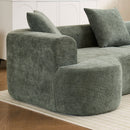 Modern Style Ultra Smooth Curved Sofa With 3 Pillows