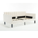 Elena - Boucle Upholstered Daybed, Ribbed Tufted Backrest