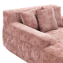 Chenille Interior Lazy Sofa Chaise Longue Armchair With 3 Pillows And Armrests