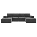 Modular U Shaped Sectional With Ottomans, Luxury Cloud Floor Couch With Deep Seat Fully Compressed Upholstered Sofa