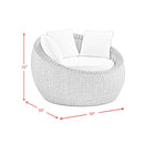 Ollie - Cuddler Chair And End Table - Tan And Olefin White Cream