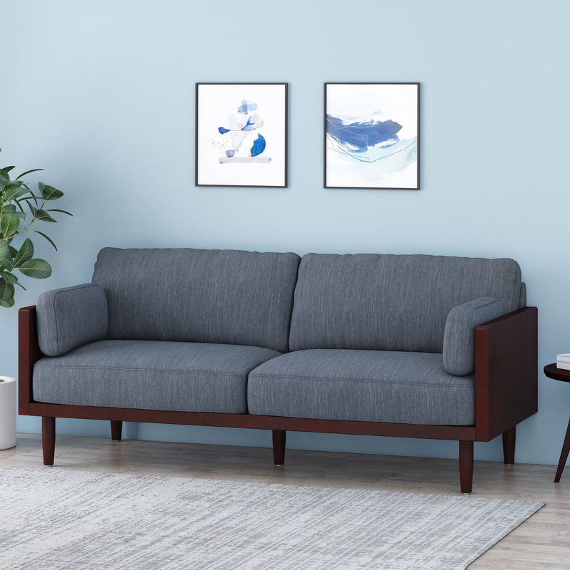 Mid - Century 3 Seater Sofa With Pillow Cushions