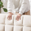 Modern Velvet Convertible Loveseat Futon Sofa With Pullout Bed, Reclining Backrest