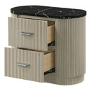 Travonte - Nightstand - Gray / Beige