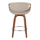 Symphony - Mid Century Modern Fixed Height Counter Stool & Swivel With Round Footrest (Set of 2)
