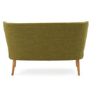 Elegant Classic Upholstered Loveseat With Curved Backrest