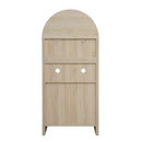 Arched Kitchen Pantry, Modern Farmhouse Wood Kitchen Storage Cabinets, Arched Storage Display Cabinet With Adjustable Shelves, Versatile Cupboard For Kitchen, Dining Room - Natural