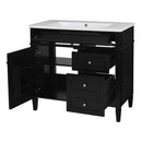 Bathroom Vanity & Top Sink, Modern Bathroom Storage Cabinet With 2 Drawers And A Tip-Out Drawer