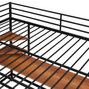 Full Metal Loft Bed with Desk and Shelve, Black
