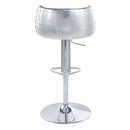 Brancaster - 41" Adjustable Stool With Swivel - Vintage Brown Top Grain Leather & Aluminum