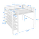 Loft Bed With 4 Tier Shelves And Storage